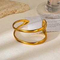 Bracelets Cuff en Acier Inoxydable 304 pour Femmes, Doré, 2-1/8 pouces — Bracelet Femme