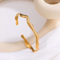 Bracelet Cuff en Acier Inoxydable 304 Doré pour Femmes — Bracelet Femme