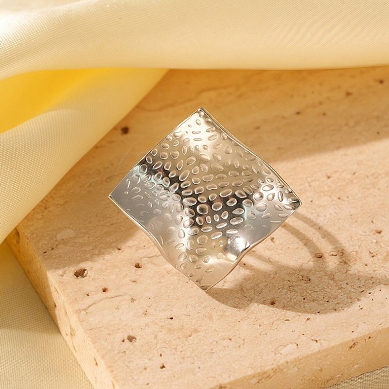 Bague à Manchon Ajustable en Acier Inoxydable 304 pour Femmes, Rhombe — Bijoux fantaisie