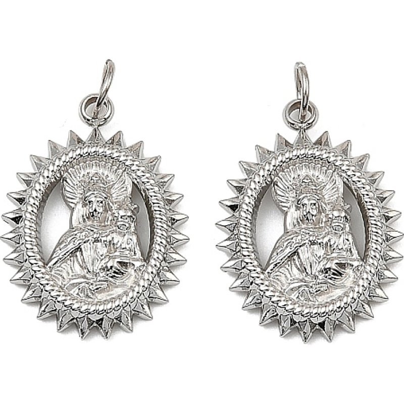 Pendentif en Acier Inoxydable Thème Vierge Marie, Oval, Sans Cadmium — Breloques et pendentifs