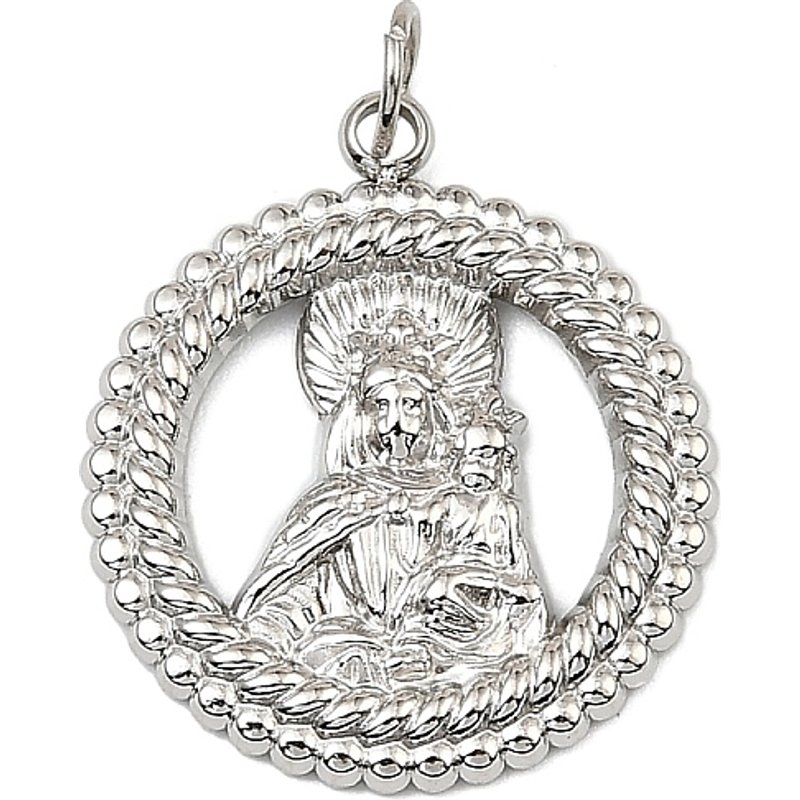 Pendentif en Acier Inoxydable 304, Thème de la Vierge Marie, Rond Plat — Breloques et pendentifs