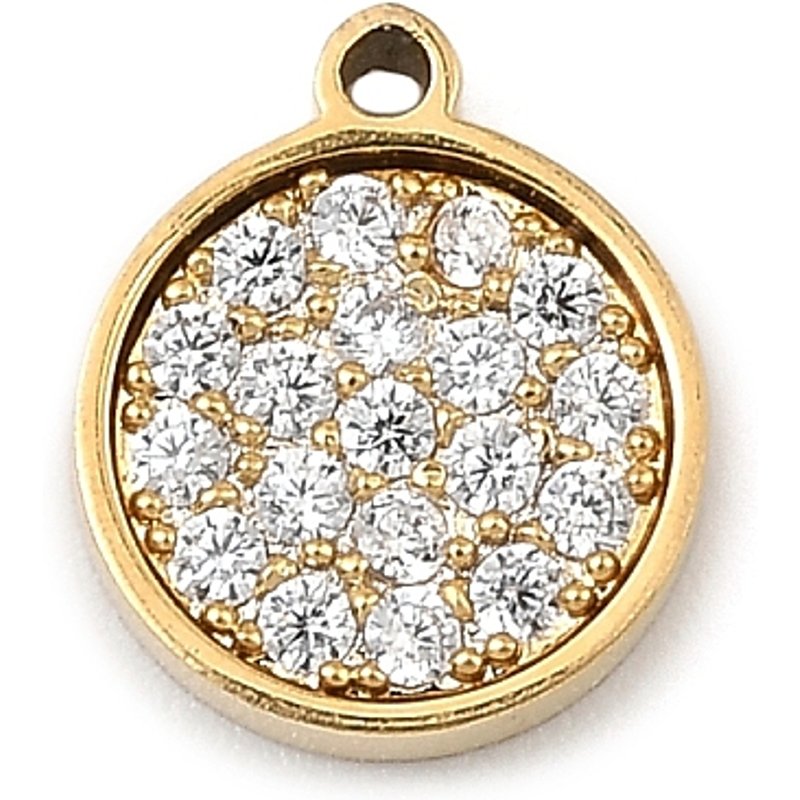 Charm en zircon cubique micro pave en acier inoxydable 304 - Doré — Breloques et pendentifs