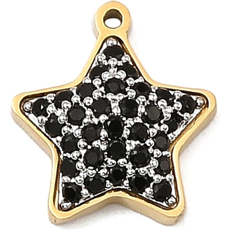Charm en étoile en acier inoxydable 304 avec zircon cubique micro pave — Breloques et pendentifs