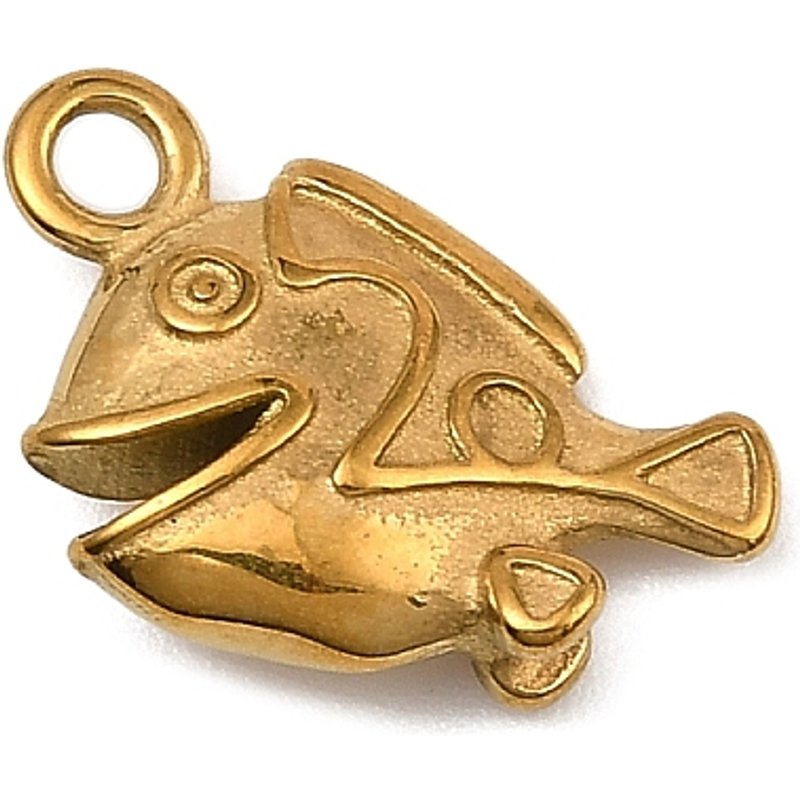 Pendentif Poisson en Acier Inoxydable 304, Thème Océan, Sans Cadmium ni Plomb — Breloques et pendentifs