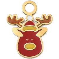 Christmas Elk Enamel Pendant in 304 Stainless Steel