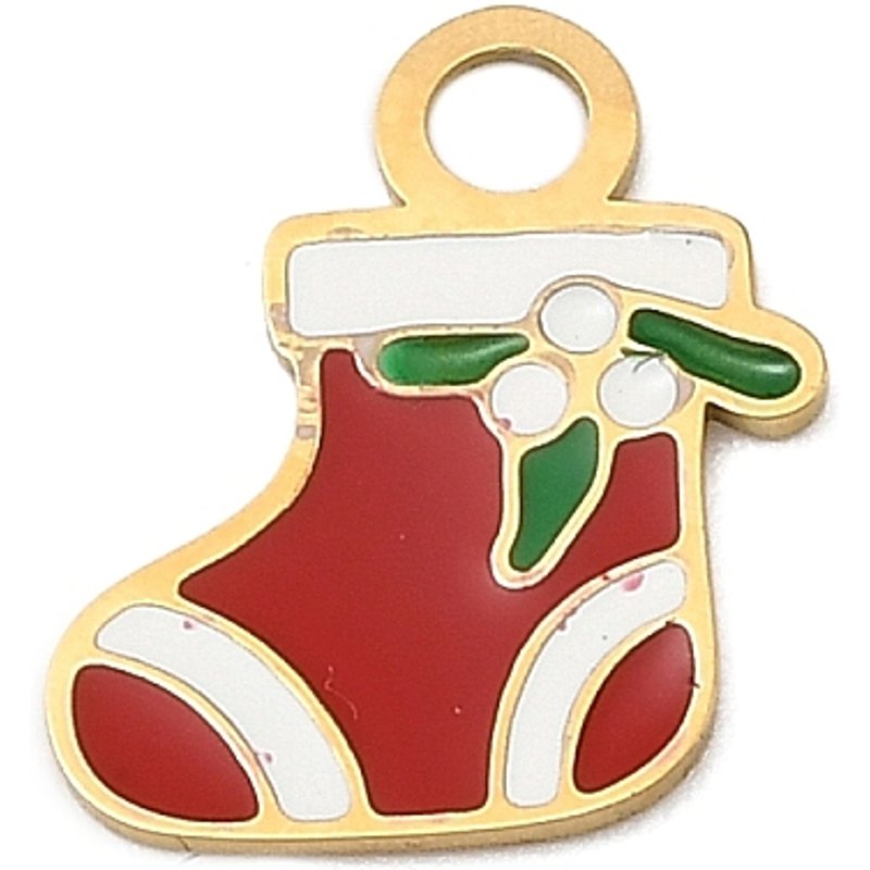 Charms de Noël en Acier Inoxydable Émaillé - Sans Cadmium ni Plomb — Breloques et pendentifs