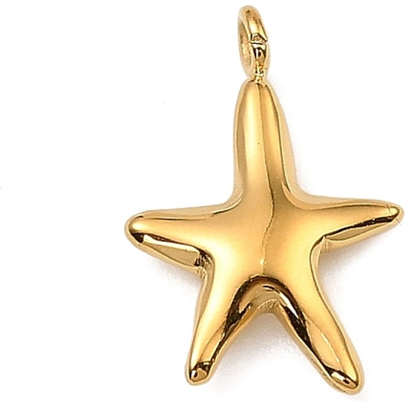 Pendentif Étoile de Mer en Acier Inoxydable 304, Or, Sans Cadmium ni Plomb — Breloques et pendentifs