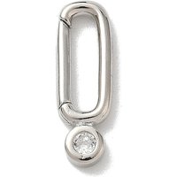 Brass Pave Clear Cubic Zirconia Spring Gate Rings - Oval — Jewelry Findings