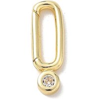 Brass Pave Clear Cubic Zirconia Oval Spring Gate Rings — Jewelry Findings