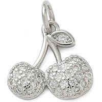Charms Cerise en Zircon Cubique Clair Pave en Laiton