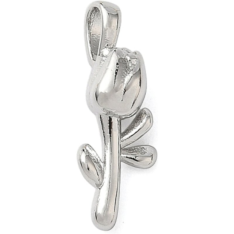 Charm en laiton en forme de fleur, plaqué durable, sans plomb, 18.5x7x4.5mm — Breloques et pendentifs