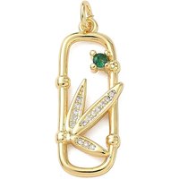 Pendentifs en Zircon Cubique Micro Pave en Laiton avec Charms en Feuille