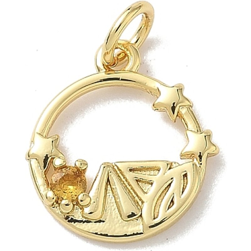 Brass Micro Pave Cubic Zirconia Star Charms with Jump Ring — Charms & Pendants