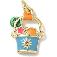 Brass Micro Pave Cubic Zirconia Beach Bucket Charm with Jump Ring — Charms & Pendants