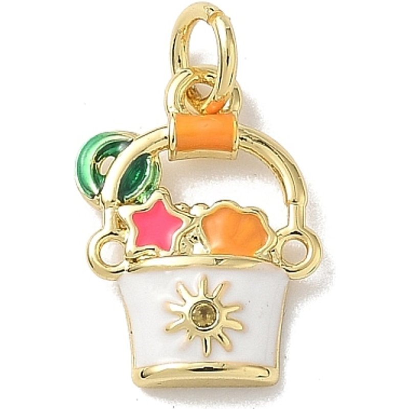 Charm en Zircon Cubique Micro Pave en Laiton, Charm de Seau de Plage — Breloques et pendentifs