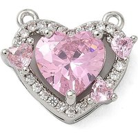 Charms en cœur en zircon cubique pavé en laiton - Sans plomb ni cadmium