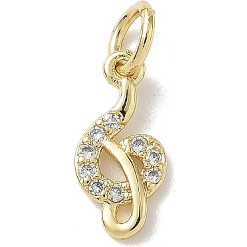 Charm en laiton Micro Pave Note Musicale avec Anneau de Saut