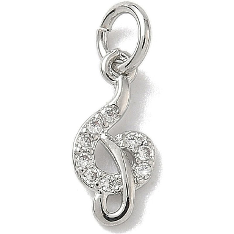 Brass Micro Pave Musical Note Charm with Jump Ring — Charms & Pendants