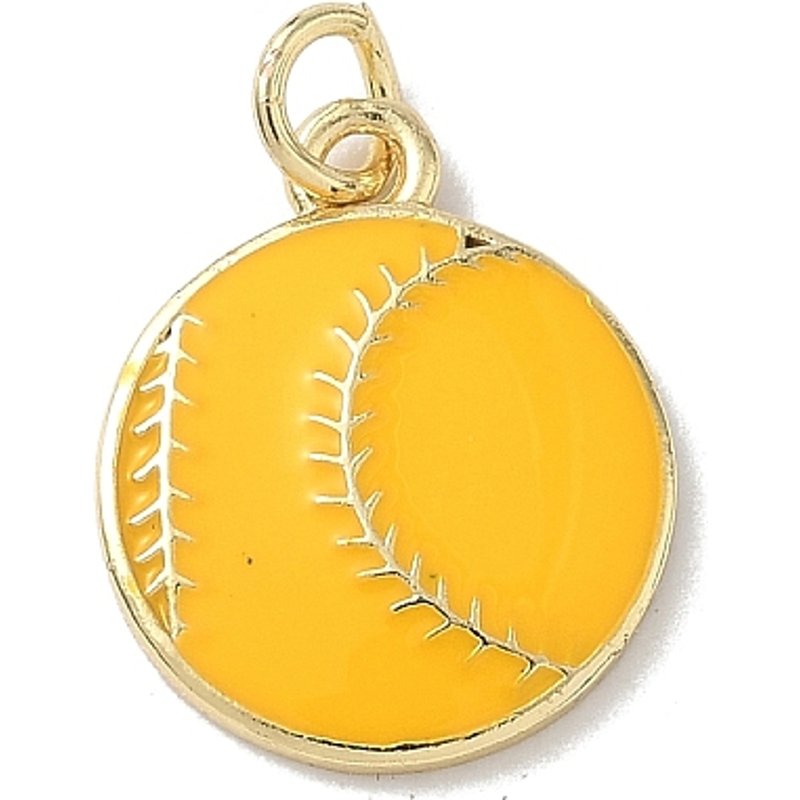 Pendentif en Émail de Baseball en Laiton avec Anneau de Saut, Plaqué Or 18K — Breloques et pendentifs