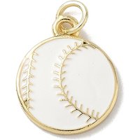 Pendentif en Émail en Laiton Charm de Baseball avec Anneau