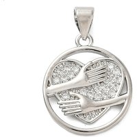 Pendentif en laiton avec charms en cœur en zircon cubique clair