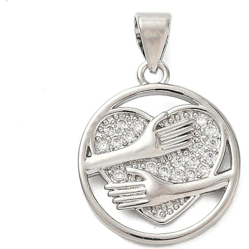 Brass Micro Pave Clear Cubic Zirconia Heart Charms Pendant — Charms & Pendants