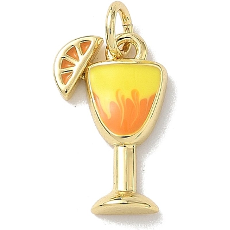 Brass Enamel Juice Charm Pendant with Jump Ring, 18K Gold Plated — Charms & Pendants
