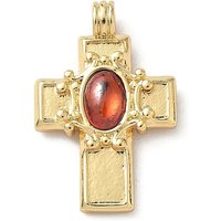 Charms Croisés en Résine de Laiton, Plaqué Or 18K, Sans Plomb ni Cadmium