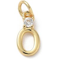 Brass Pave Clear Cubic Zirconia Letter O Charm with Jump Ring