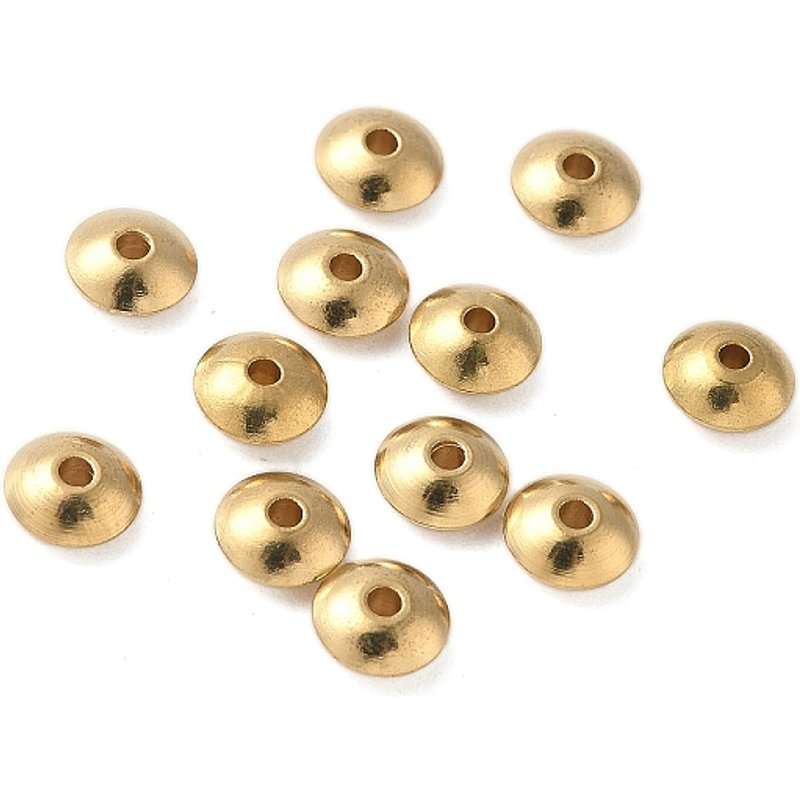 Perles de séparation en laiton Rondelle sans nickel brut 7x3mm — Perles à bijoux