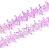 Brins de Perles en Verre Transparent Électroplaqué, Étoile de Mer — Perles à bijoux