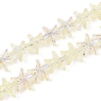 Brins de perles en verre transparent électroplaqué, étoile de mer — Perles à bijoux