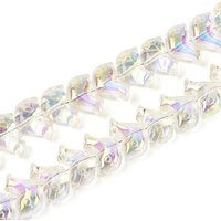 Brins de perles en verre transparent électroplaqué, dauphin, jaune clair — Perles à bijoux