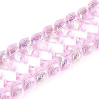 Brins de perles en verre transparent électroplaqué, dauphin, rose perle — Perles à bijoux
