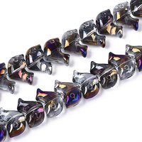 Brins de perles en verre transparent électroplaqué, Dolphin, Orchidée foncée — Perles à bijoux