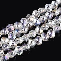 Brins de perles en verre transparent électroplaqué, Clear AB, 99-101pcs — Perles à bijoux