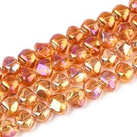 Electroplate Transparent Glass Beads Strands, Dark Orange, 99-101pcs — Jewelry Beads