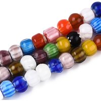 Millefiori Handmade Lampwork Beads Strands, Colorful Rondelle — Jewelry Beads