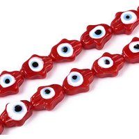 Brins de perles lampwork œil maléfique faites à la main, poisson, FireBrick