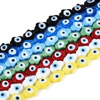 Brins de perles lampwork œil maléfique faites à la main, poissons, couleurs mélangées