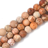 Brins de perles d'jaspe impérial naturel, givrés, ronds, teints — Perles à bijoux