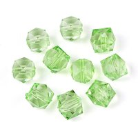 Perles Acryliques Transparentes, Cubes, Facettées, Vert Clair, 1730pcs — Perles à bijoux