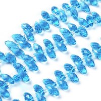 Crystal Glass Teardrop Beads Strands, Light Blue, 100pcs — Jewelry Beads