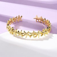 Brass Starfish Cuff Bangle for Women - Golden Finish — Bracelet Women