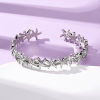 Brass Cuff Bangles for Women, Starfish Design, Platinum Finish — Bracelet Women
