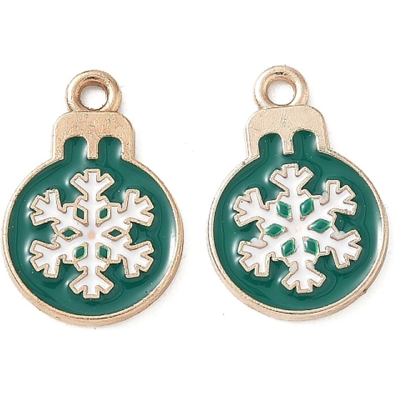 Pendentif Flocon de Neige en Émail Alliage, Doré, 19x13x1.2mm — Breloques et pendentifs