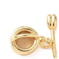 Brass Toggle Clasps, Golden Flower Basket, 12x12x9.5mm
