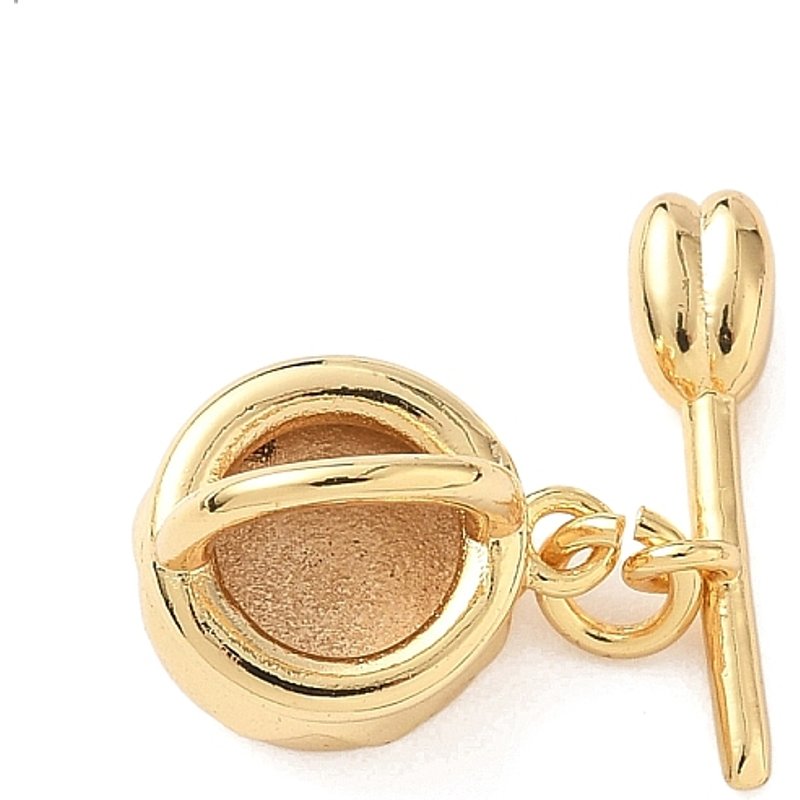 Fermoirs à bascule en laiton, panier de fleurs doré, 12x12x9,5mm — Accessoires pour bijoux