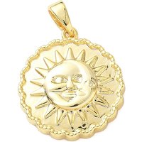 Charm en laiton en forme de soleil, plaqué or 18K réel, 20x18x3.5mm