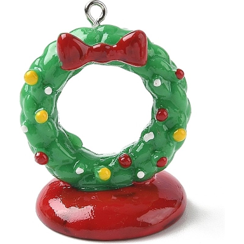 Christmas Theme Opaque Resin Pendants with Platinum Iron Loop — Charms & Pendants
